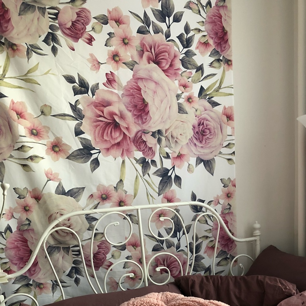 Romantic floral wall tapestry “FLORAL PATTERN 5” by Magic Dreams society6